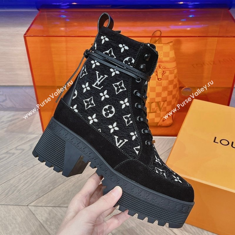 Louis Vuitton Laureate Platform Desert Boots in Monogram Wool Black 2023 1AC7M0 (MD-231106065)