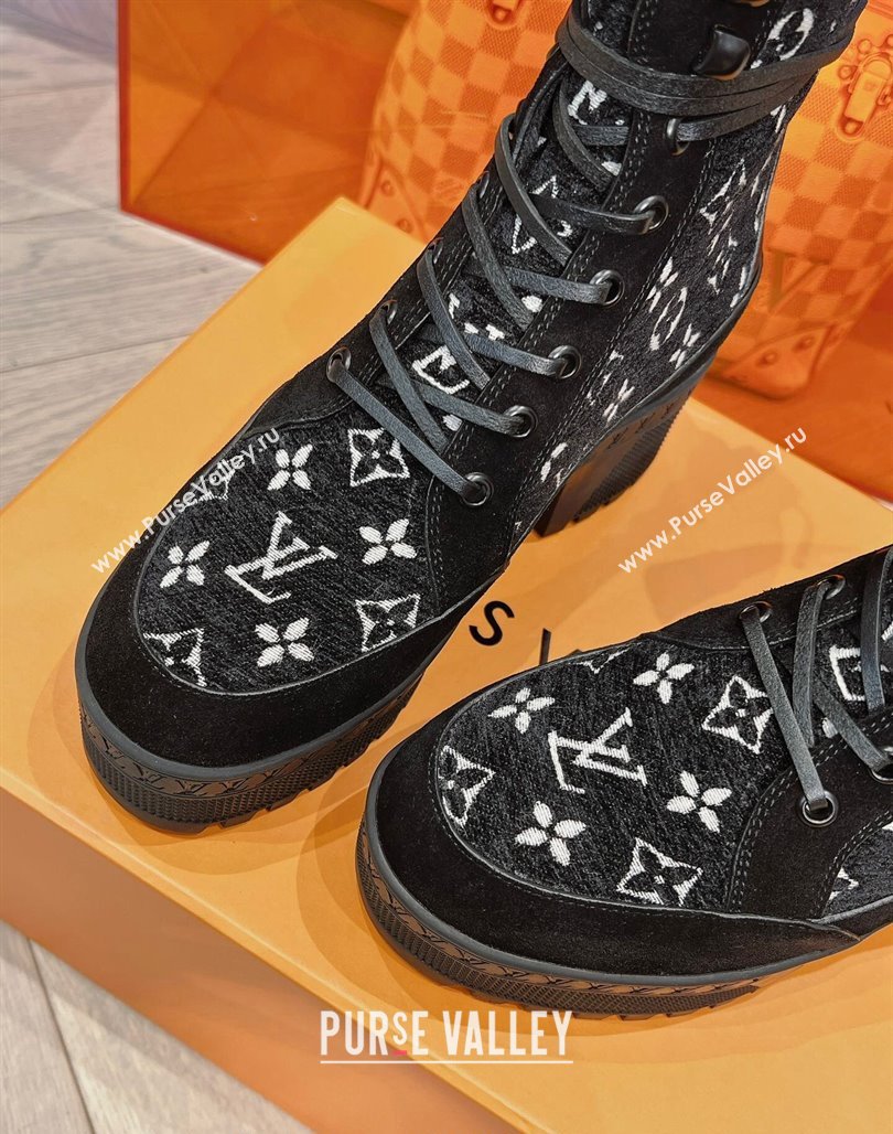 Louis Vuitton Laureate Platform Desert Boots in Monogram Wool Black 2023 1AC7M0 (MD-231106065)