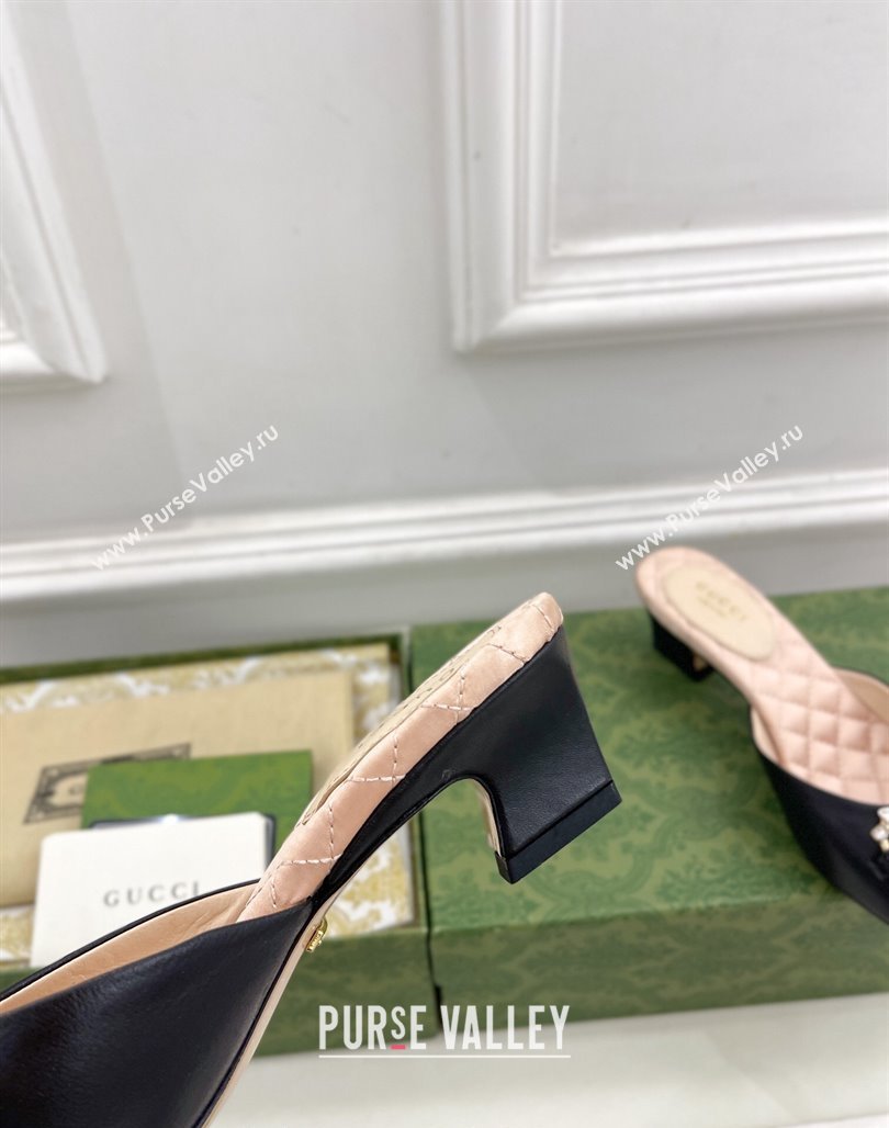 Gucci Leather Horsebit Mules 4.5cm Black 2023 757748 (MD-231106030)