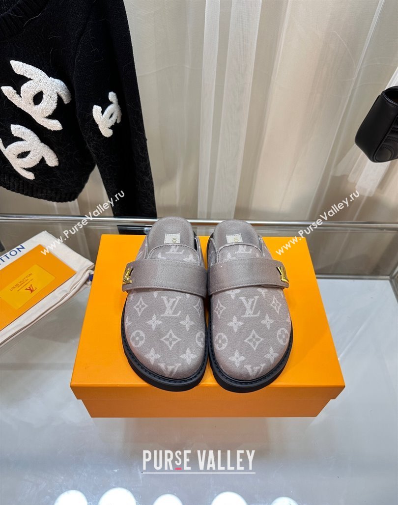 Louis Vuitton LV Cosy Flat Comfort Clog Mules in Monogram Wool Grey 2023 LV11061 (MD-231106067)