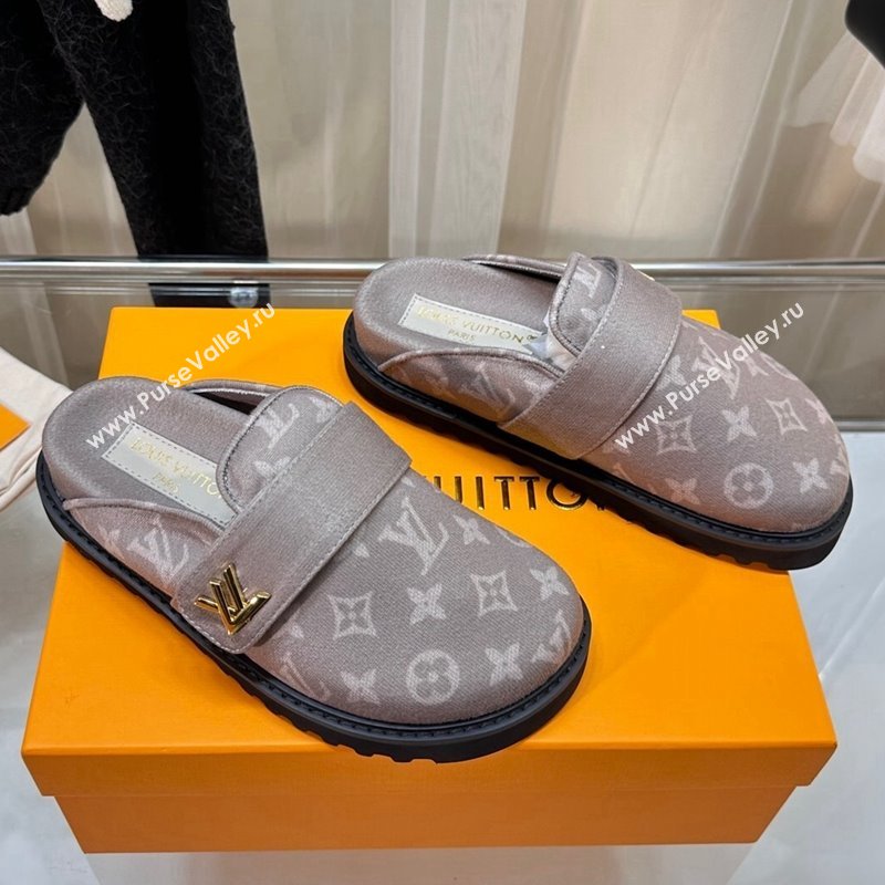 Louis Vuitton LV Cosy Flat Comfort Clog Mules in Monogram Wool Grey 2023 LV11061 (MD-231106067)