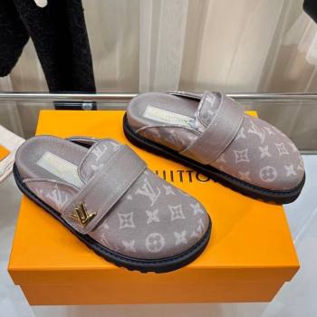 Louis Vuitton LV Cosy Flat Comfort Clog Mules in Monogram Wool Grey 2023 LV11061 (MD-231106067)