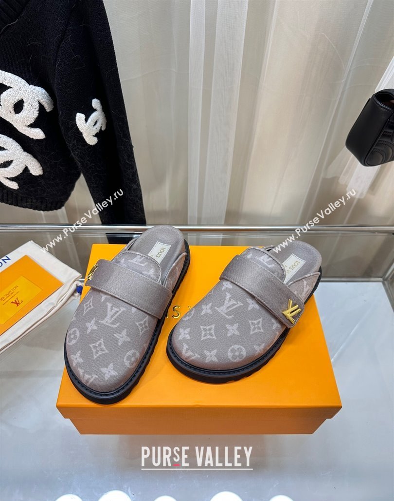 Louis Vuitton LV Cosy Flat Comfort Clog Mules in Monogram Wool Grey 2023 LV11061 (MD-231106067)