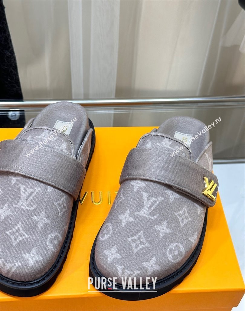 Louis Vuitton LV Cosy Flat Comfort Clog Mules in Monogram Wool Grey 2023 LV11061 (MD-231106067)