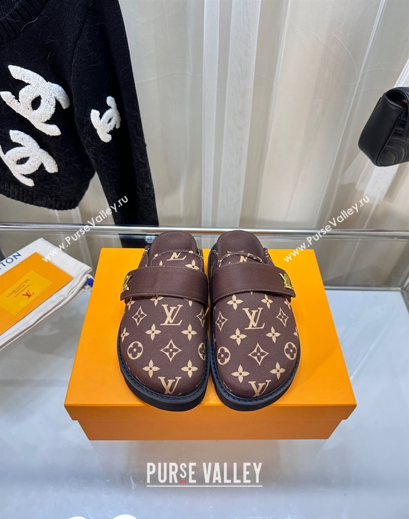 Louis Vuitton LV Cosy Flat Comfort Clog Mules in Monogram Wool Brown 2023 LV11061 (MD-231106068)