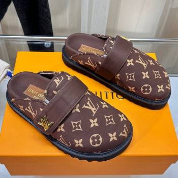 Louis Vuitton LV Cosy Flat Comfort Clog Mules in Monogram Wool Brown 2023 LV11061 (MD-231106068)