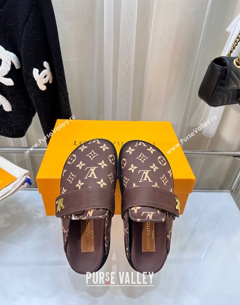 Louis Vuitton LV Cosy Flat Comfort Clog Mules in Monogram Wool Brown 2023 LV11061 (MD-231106068)