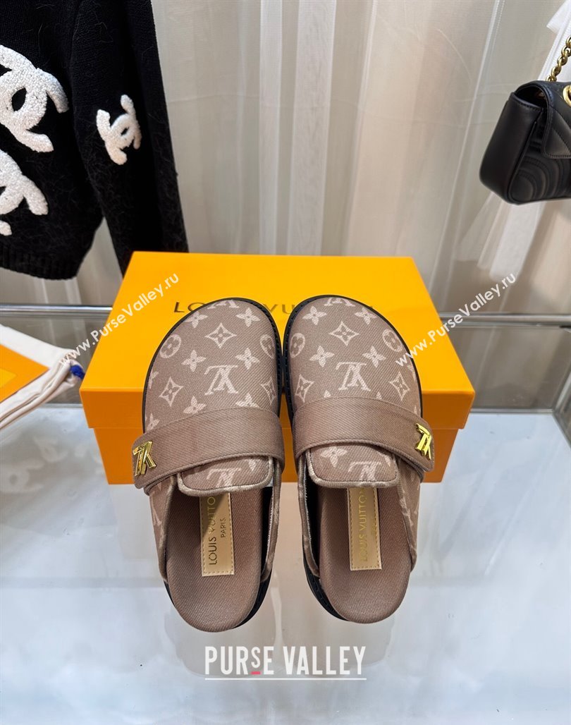 Louis Vuitton LV Cosy Flat Comfort Clog Mules in Monogram Wool Beige 2023 LV11061 (MD-231106070)