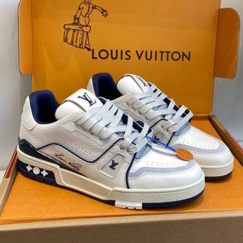 Louis Vuitton LV Trainer Sneakers in Calf Leather White/Blue 2023 LV11063 (SS-231106078)