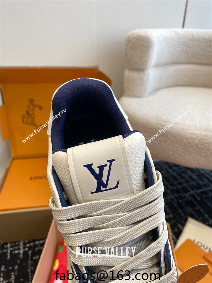 Louis Vuitton LV Trainer Sneakers in Calf Leather White/Blue 2023 LV11063 (SS-231106078)