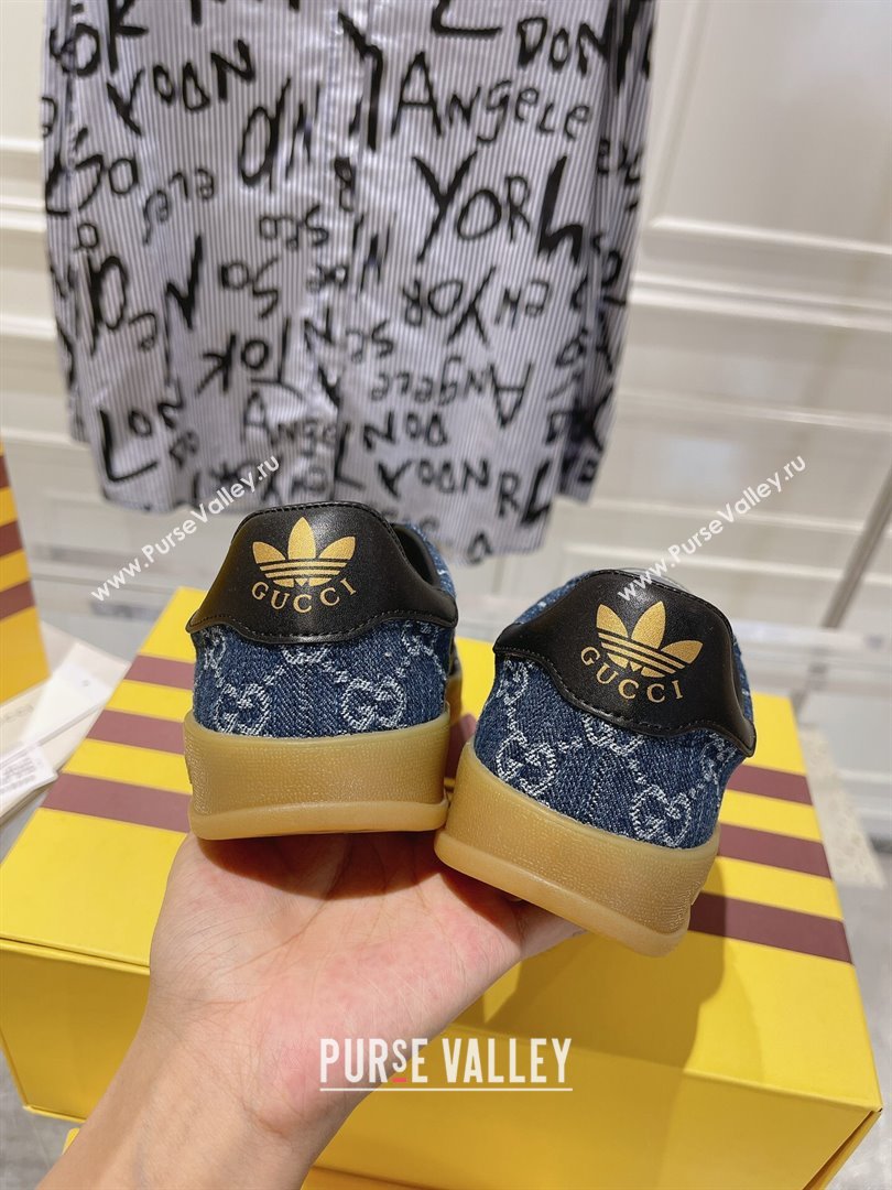 adidas x Gucci Gazelle GG Canvas Low-top Sneakers in Blue GG Denim 2023 1106 (MD-231106123)