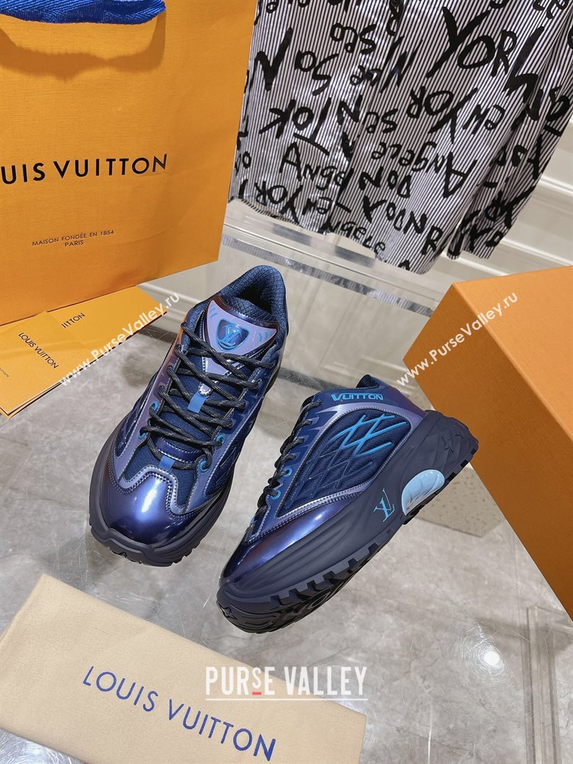 Louis Vuitton Mens LV Discovery Lace Up Sneakers Blue 2023 1ABZ2X (MD-231107004)