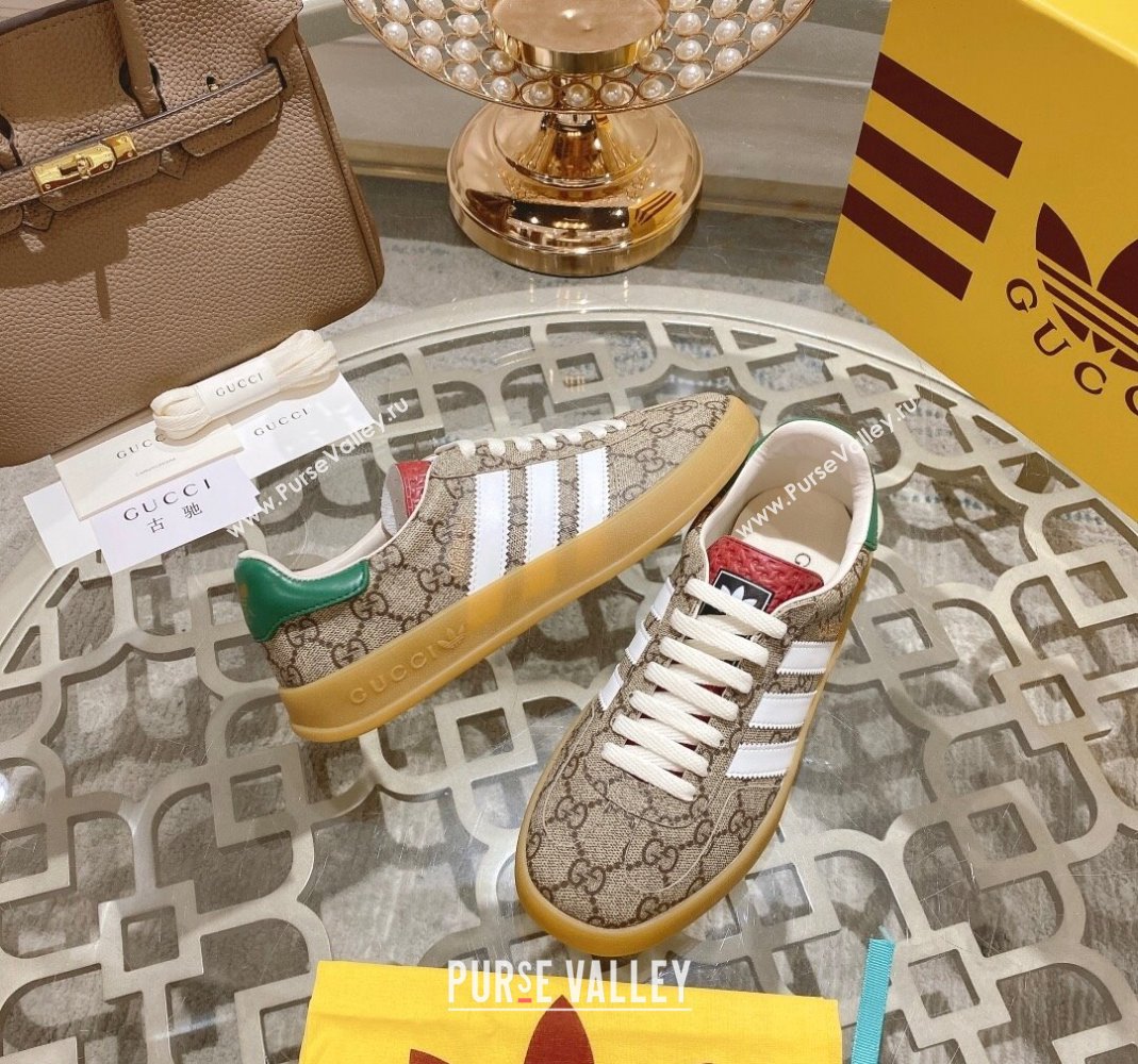 adidas x Gucci Gazelle GG Canvas Low-top Sneakers Beige GG Canvas 2023 1106 (MD-231106124)