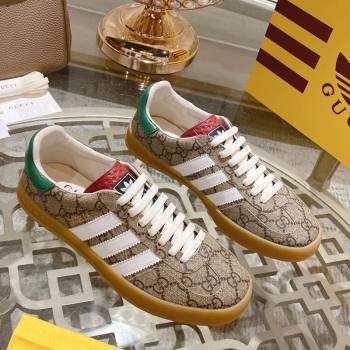 adidas x Gucci Gazelle GG Canvas Low-top Sneakers Beige GG Canvas 2023 1106 (MD-231106124)