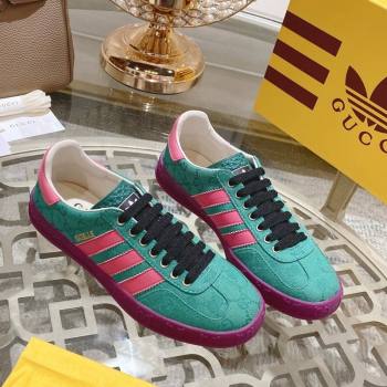 adidas x Gucci Gazelle GG Canvas Low-top Sneakers Green/Purple 2023 1106 (MD-231106125)