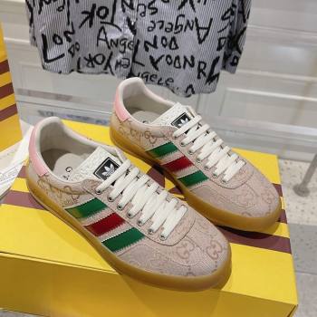 adidas x Gucci Gazelle GG Canvas Low-top Sneakers in GG Canvas Light Pink 2023 1106 (MD-231106117)