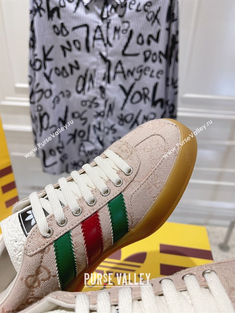 adidas x Gucci Gazelle GG Canvas Low-top Sneakers in GG Canvas Light Pink 2023 1106 (MD-231106117)