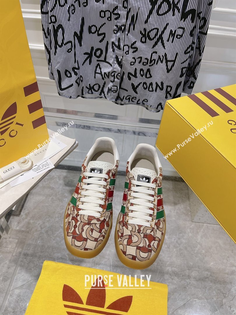 adidas x Gucci Gazelle GG Canvas Low-top Sneakers in Printed Canvas Multicolor 2023 1106 (MD-231106118)