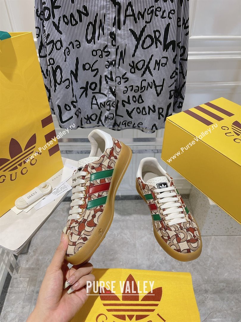 adidas x Gucci Gazelle GG Canvas Low-top Sneakers in Printed Canvas Multicolor 2023 1106 (MD-231106118)