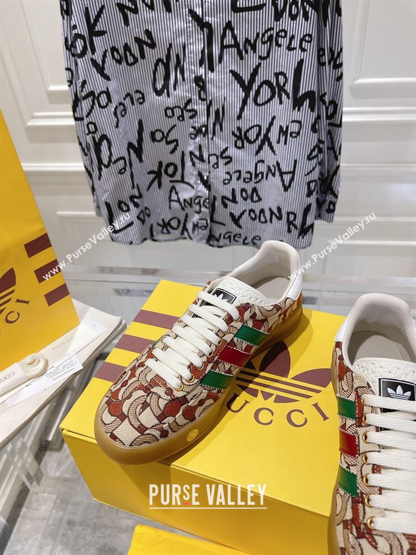 adidas x Gucci Gazelle GG Canvas Low-top Sneakers in Printed Canvas Multicolor 2023 1106 (MD-231106118)