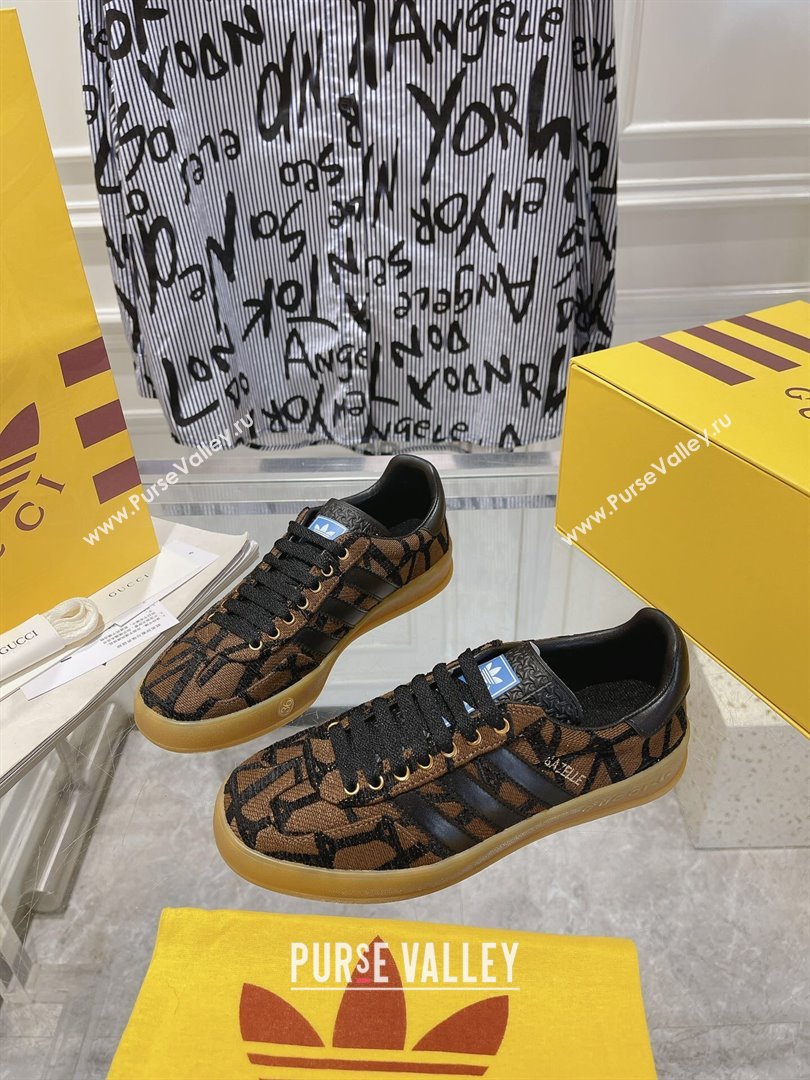 adidas x Gucci Gazelle GG Canvas Low-top Sneakers in Monogram Canvas Brown/Black 2023 1106 (MD-231106122)