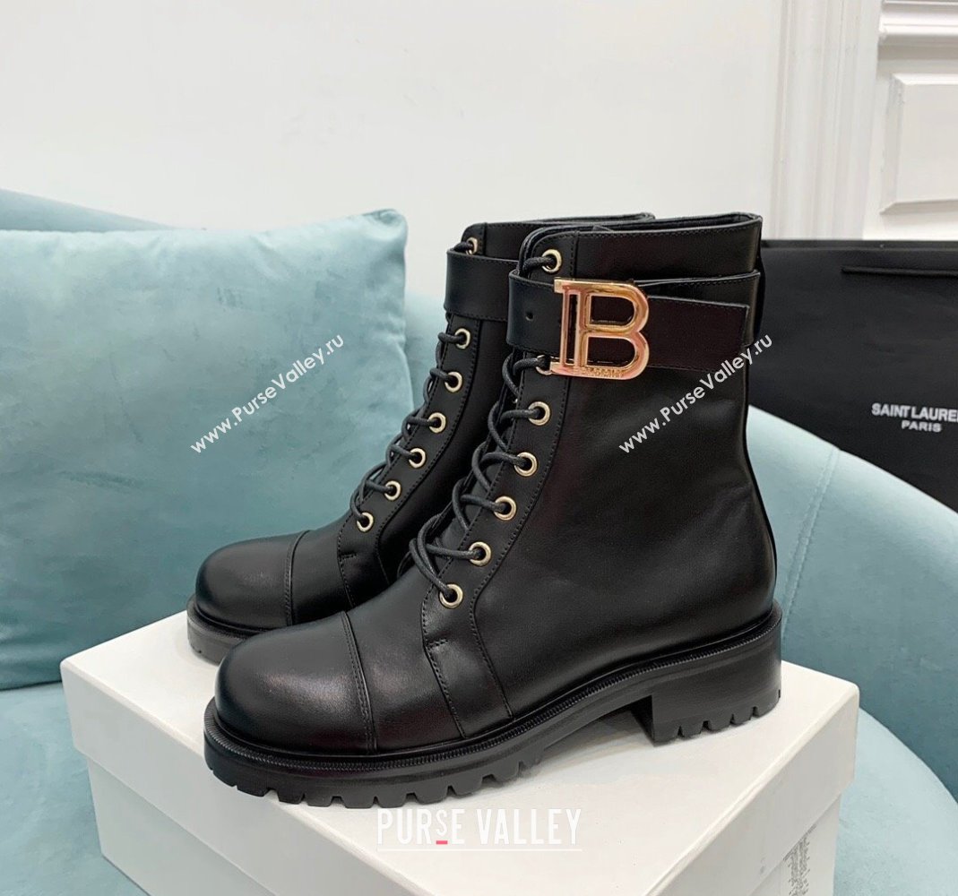 Balmain Calf Leather Ranger Romy ankle boots Black 2023 (KER-231107010)