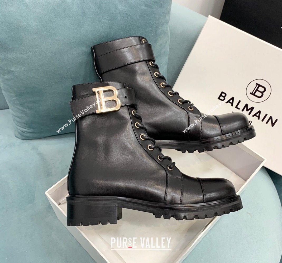 Balmain Calf Leather Ranger Romy ankle boots Black 2023 (KER-231107010)