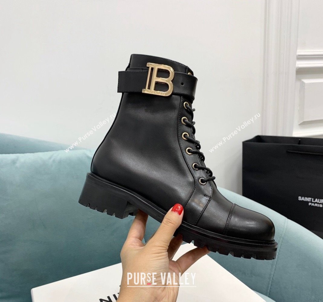 Balmain Calf Leather Ranger Romy ankle boots Black 2023 (KER-231107010)