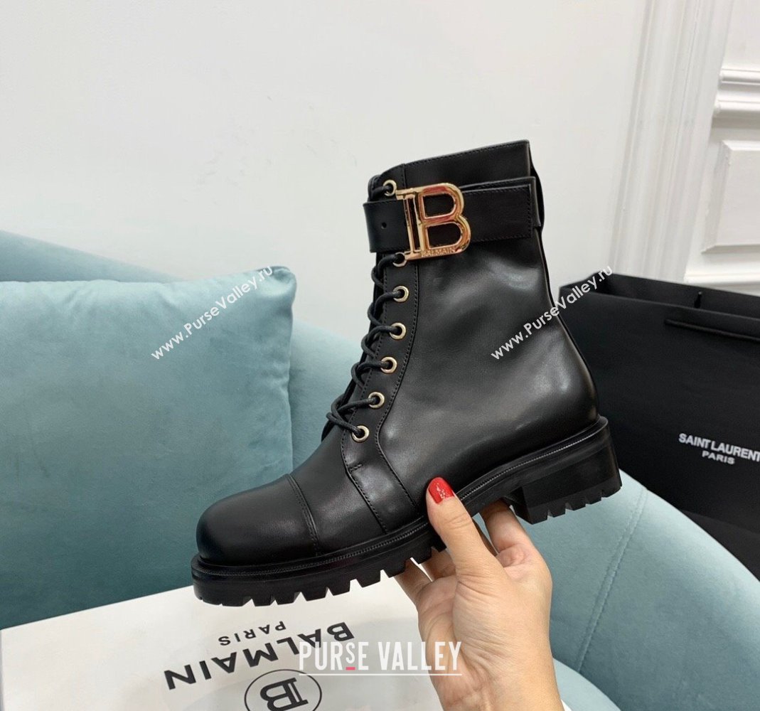 Balmain Calf Leather Ranger Romy ankle boots Black 2023 (KER-231107010)