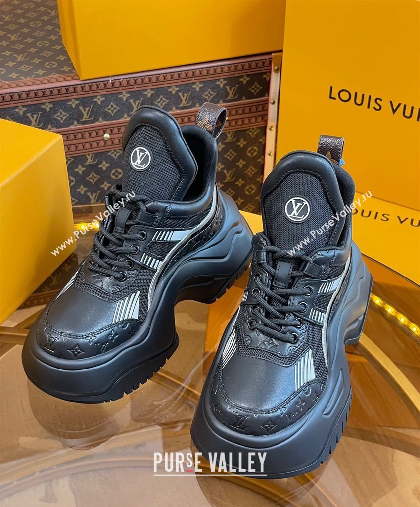 Louis Vuitton LV Archlight 2.0 Platform Sneakers in Calf Leather and Mesh Black 2 2023 1121 (MD-231121002)