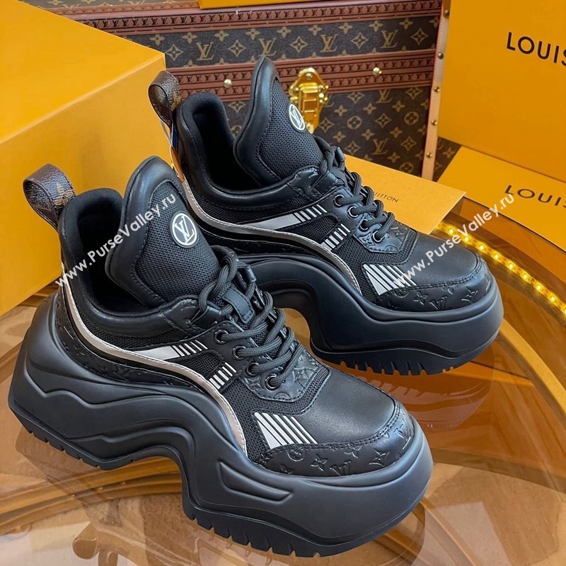 Louis Vuitton LV Archlight 2.0 Platform Sneakers in Calf Leather and Mesh Black 2 2023 1121 (MD-231121002)