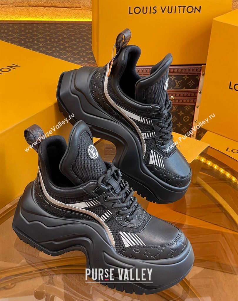 Louis Vuitton LV Archlight 2.0 Platform Sneakers in Calf Leather and Mesh Black 2 2023 1121 (MD-231121002)