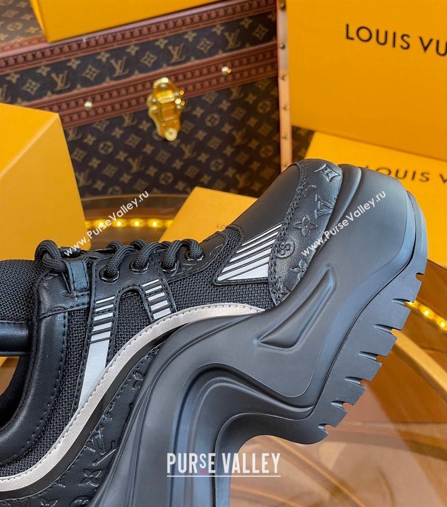 Louis Vuitton LV Archlight 2.0 Platform Sneakers in Calf Leather and Mesh Black 2 2023 1121 (MD-231121002)