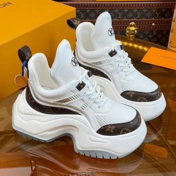 Louis Vuitton LV Archlight 2.0 Platform Sneakers in Calf Leather and Mesh White/Monogram 2023 1121 (MD-231121006)