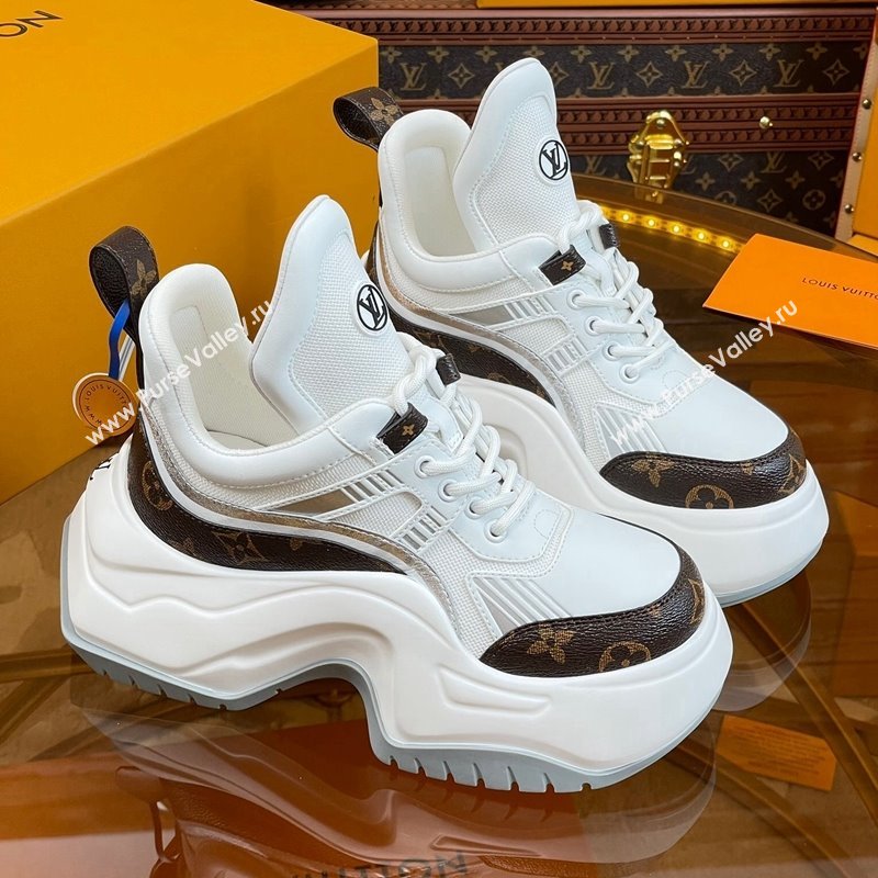 Louis Vuitton LV Archlight 2.0 Platform Sneakers in Calf Leather and Mesh White/Monogram 2023 1121 (MD-231121006)