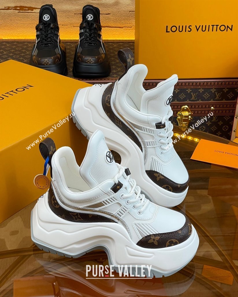 Louis Vuitton LV Archlight 2.0 Platform Sneakers in Calf Leather and Mesh White/Monogram 2023 1121 (MD-231121006)