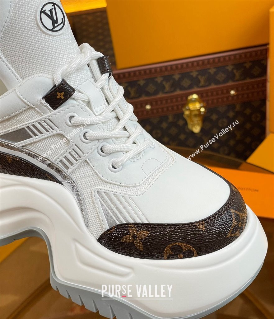 Louis Vuitton LV Archlight 2.0 Platform Sneakers in Calf Leather and Mesh White/Monogram 2023 1121 (MD-231121006)