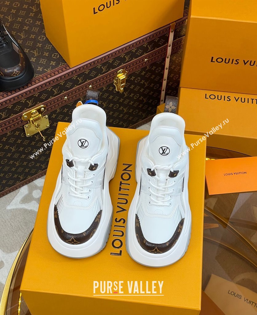 Louis Vuitton LV Archlight 2.0 Platform Sneakers in Calf Leather and Mesh White/Monogram 2023 1121 (MD-231121006)