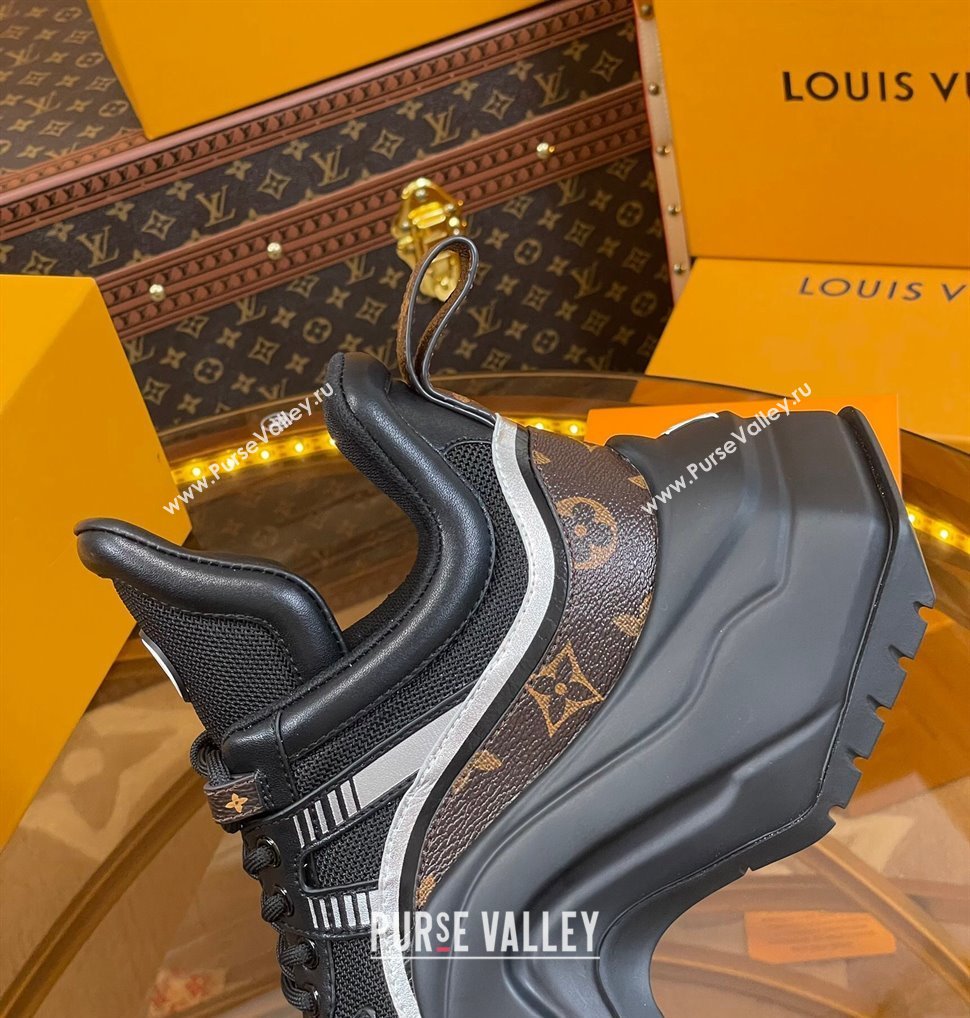 Louis Vuitton LV Archlight 2.0 Platform Sneakers in Calf Leather and Mesh Black/Monogram 2023 1121 (MD-231121007)