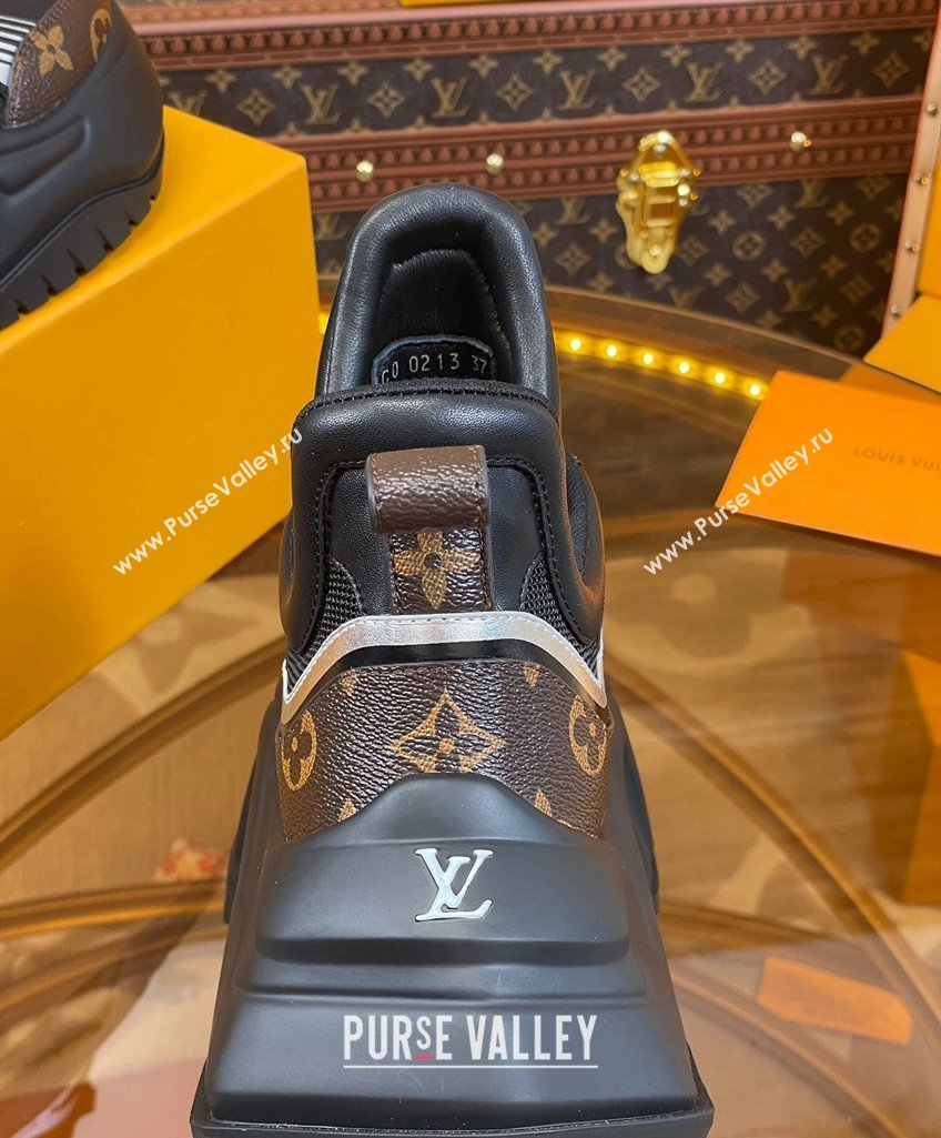 Louis Vuitton LV Archlight 2.0 Platform Sneakers in Calf Leather and Mesh Black/Monogram 2023 1121 (MD-231121007)