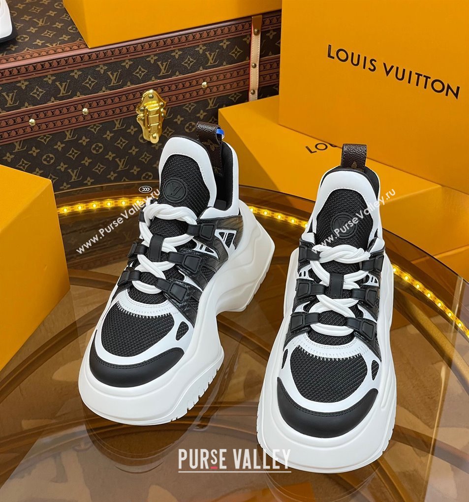 Louis Vuitton LV Archlight 2.0 Platform Sneakers in Calf Leather and Mesh White/Black 2023 1121 (MD-231121008)