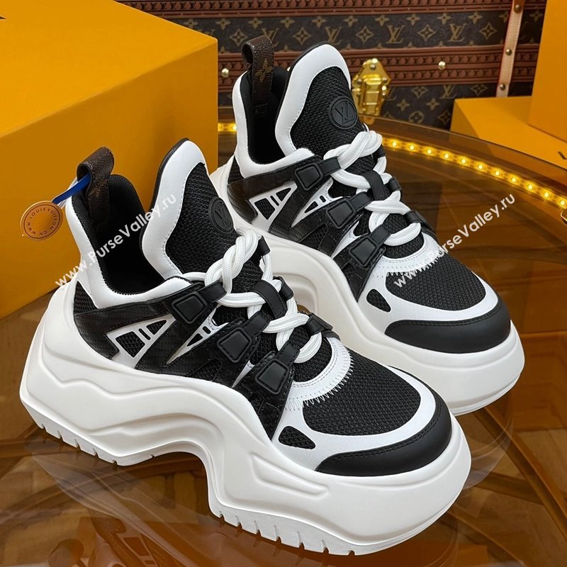 Louis Vuitton LV Archlight 2.0 Platform Sneakers in Calf Leather and Mesh White/Black 2023 1121 (MD-231121008)