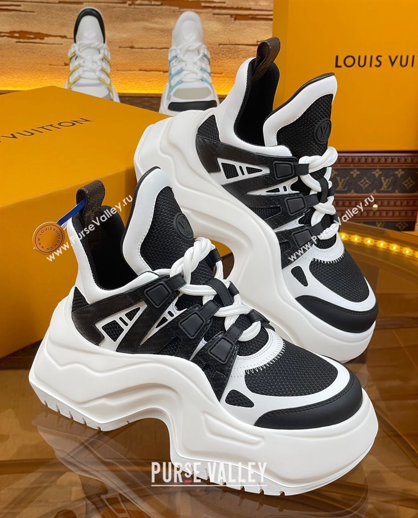 Louis Vuitton LV Archlight 2.0 Platform Sneakers in Calf Leather and Mesh White/Black 2023 1121 (MD-231121008)