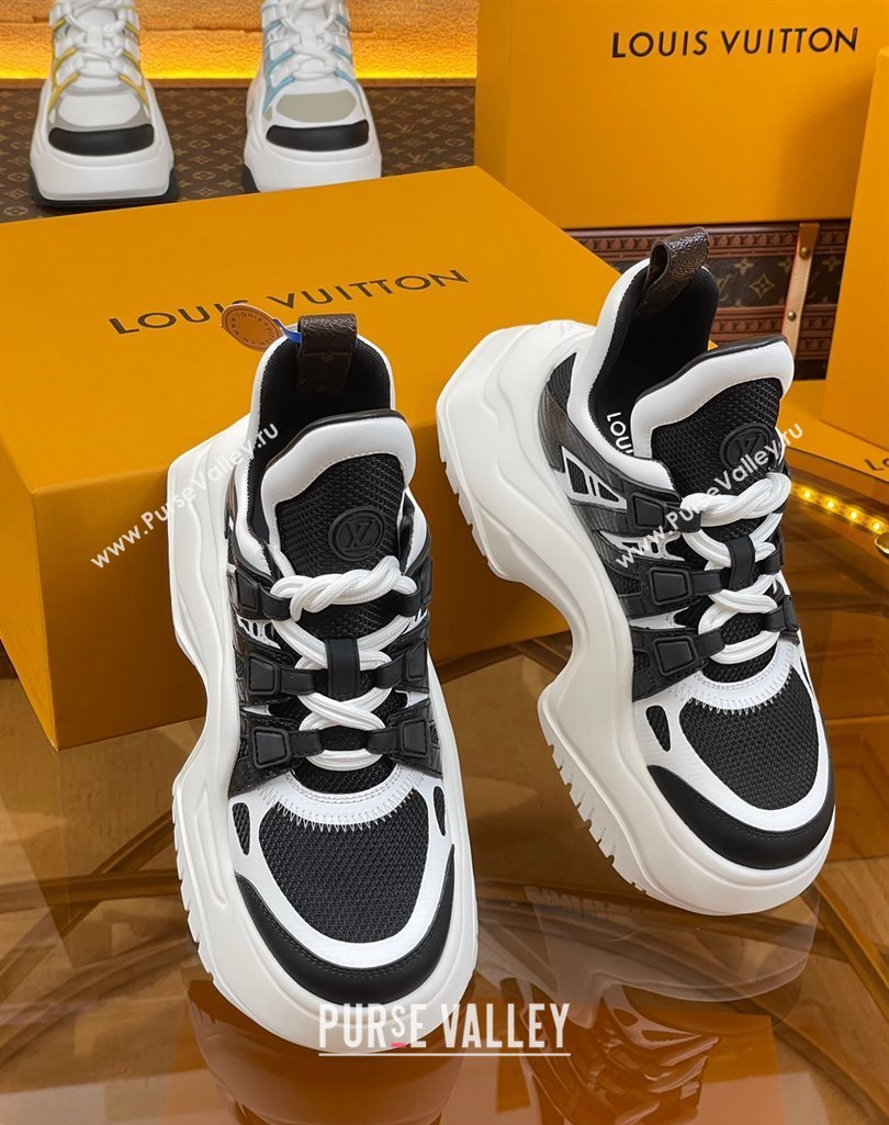 Louis Vuitton LV Archlight 2.0 Platform Sneakers in Calf Leather and Mesh White/Black 2023 1121 (MD-231121008)