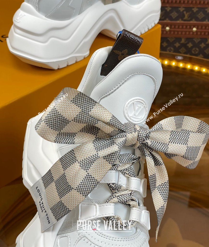 Louis Vuitton LV Archlight 2.0 Platform Sneakers in Calf Leather with Bandeau Bow White/Damier 2023 1121 (MD-231121009)