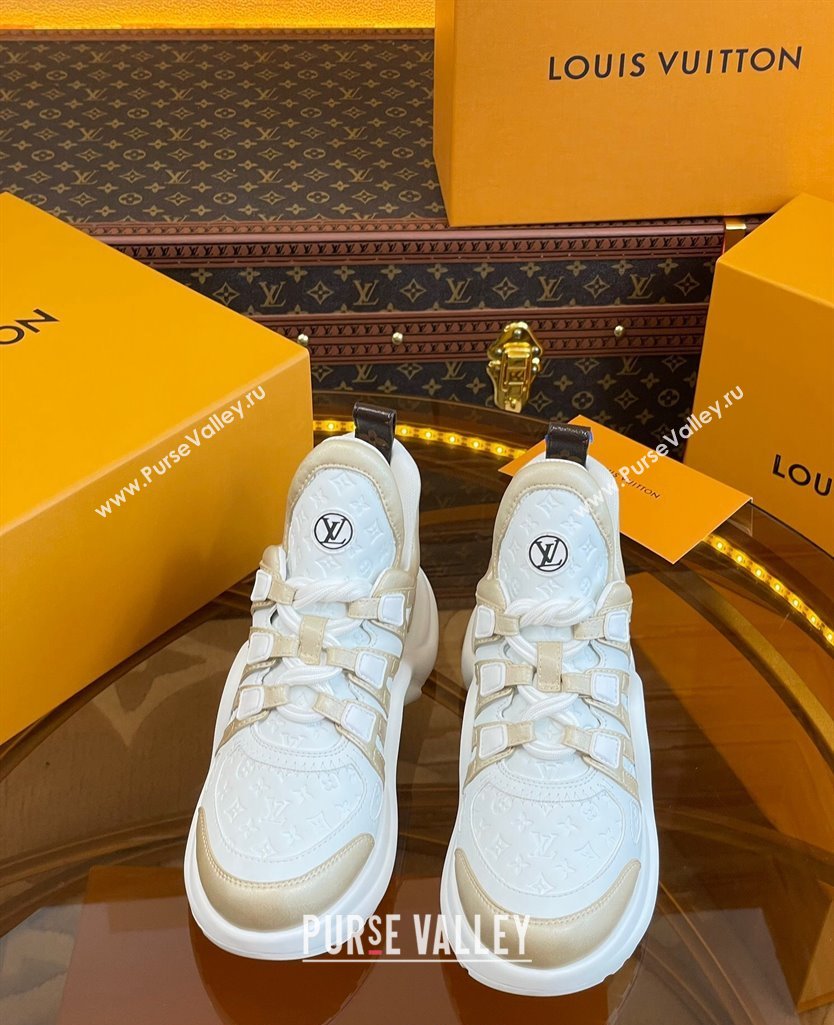 Louis Vuitton LV Archlight Sneakers in Monogram Calf Leather Gold 2023 1121 (MD-231121016)