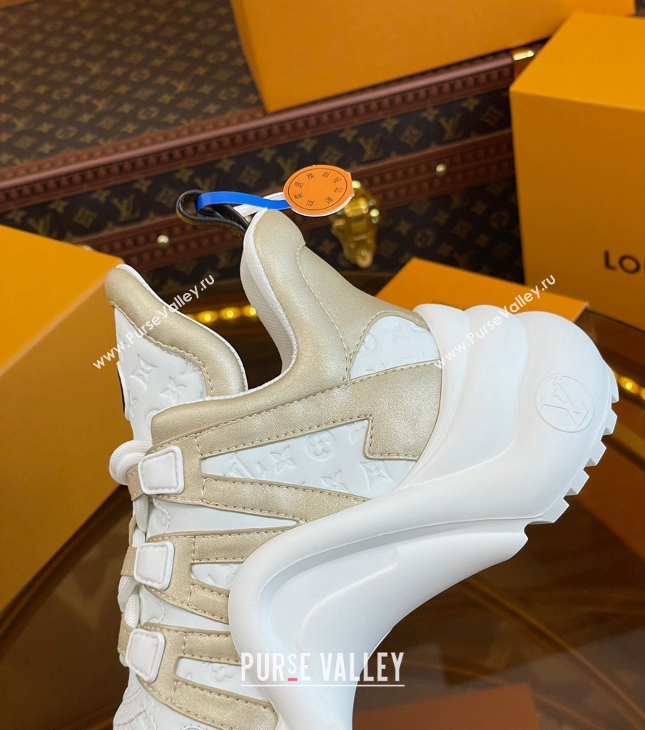 Louis Vuitton LV Archlight Sneakers in Monogram Calf Leather Gold 2023 1121 (MD-231121016)