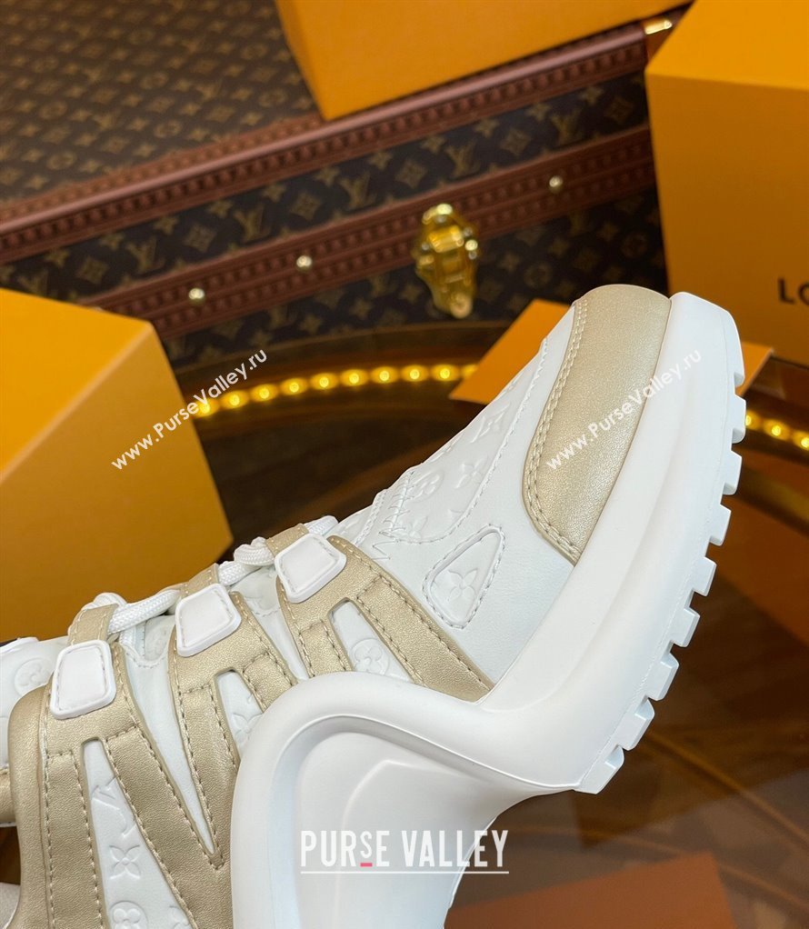 Louis Vuitton LV Archlight Sneakers in Monogram Calf Leather Gold 2023 1121 (MD-231121016)