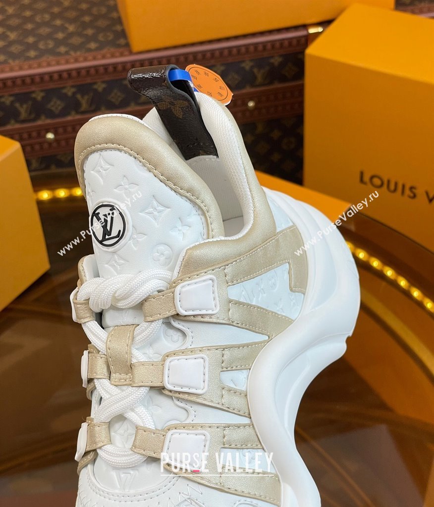 Louis Vuitton LV Archlight Sneakers in Monogram Calf Leather Gold 2023 1121 (MD-231121016)