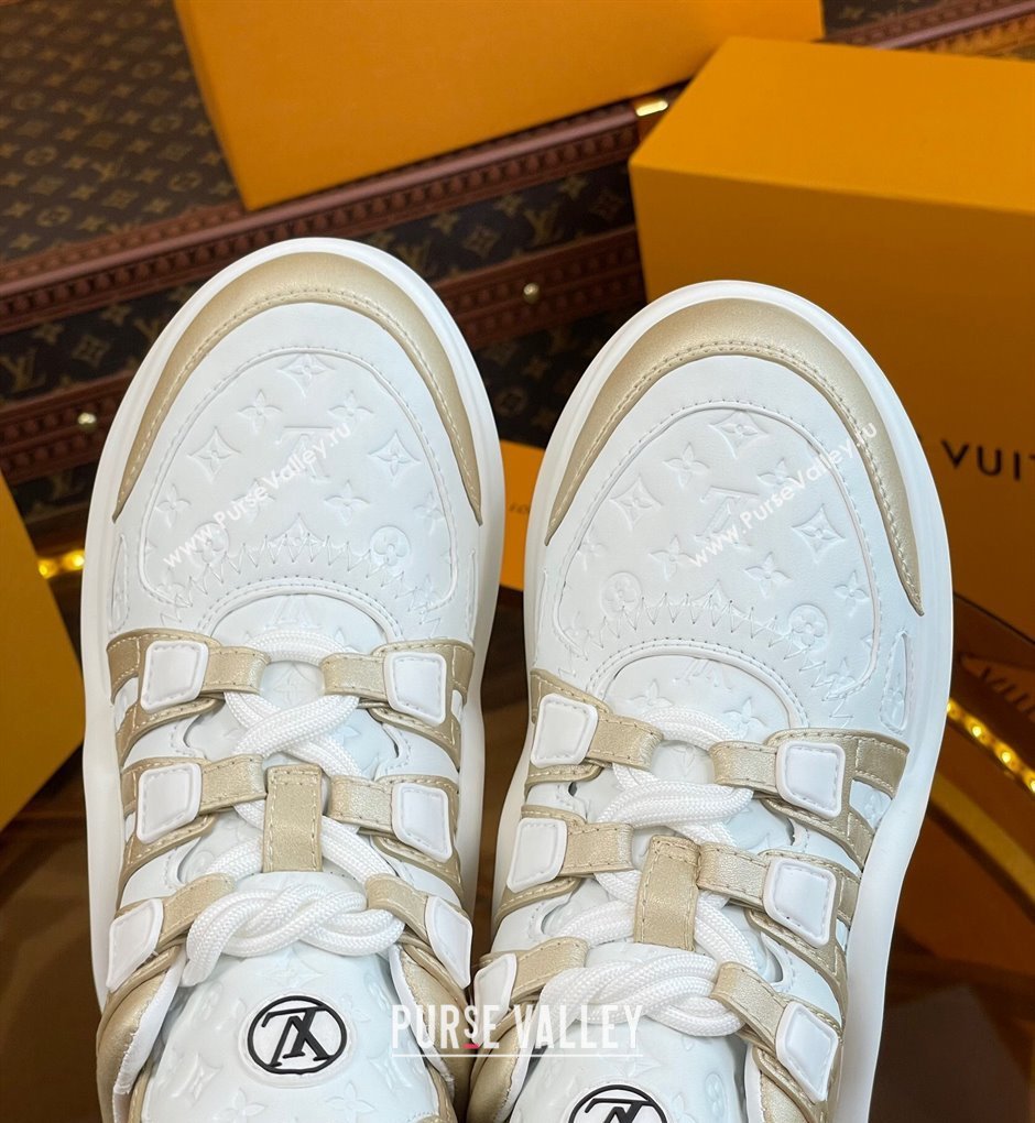 Louis Vuitton LV Archlight Sneakers in Monogram Calf Leather Gold 2023 1121 (MD-231121016)